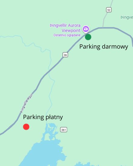 W parku Thingvellir na Islandii możliwe jest także darmowe parkowanie